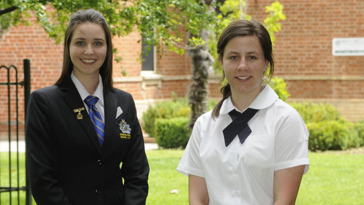 RECOGNISED: Eve Currie, 18, and Rose Denovan, 17, will travel to Canberra as part of a rural leadership program. Photo: CHRIS SEABROOK 112917canberra1