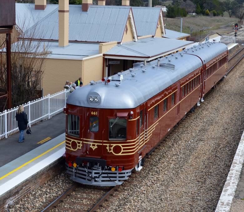 TIME-TRAVELLING: A vintage train from the Lithgow State Mine Heritage Park and Railway made a special visit to Tarana on Sunday. Photo: Carmel and Juri, CalmAir