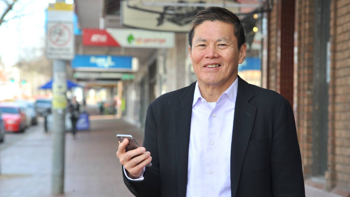 BIG CALL: Optus CEO Allen Lew was in Orange on Wednesday to announce new mobile towers for the Central West, including in Bathurst. Photo: JUDE KEOGH 0817jkoptus2