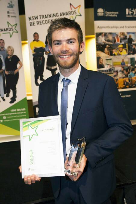 ACHIEVER: Shaun Van Uum with his award at the NSW Training Awards held recently in Orange.