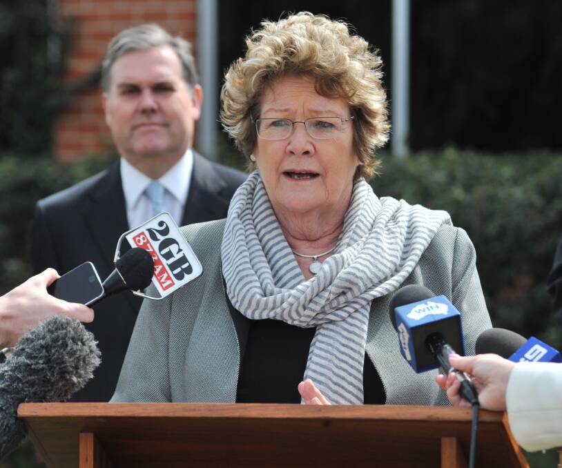QUESTIONS: NSW Health Minister Jillian Skinner faces the media in Orange in mid-September at the release of a report into the underdosing of patients.