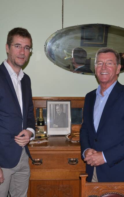HOME, SWEET HOME: Visiting Cirencester mayor Mark Harris had a look at Ben Chifley's former home with Bathurst mayor Gary Rush on Friday. 121616circ2