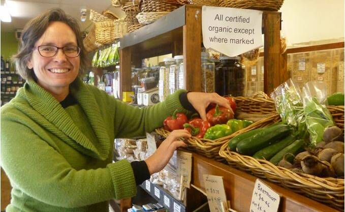HUNGRY FOR CHANGE: Bathurst Wholefood Co-operative co-ordinator Cathie Hale among the fresh produce.