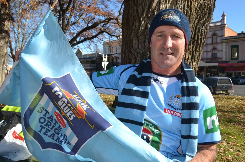 FLYING THE FLAG: Richie Farrar of Bathurst believes the Blues can pull off an upset win in State of Origin 2 in Brisbane on Wednesday night – and he has an important family connection with the team.	  061516origin