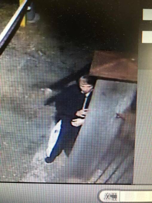 SMALL SCREEN: One of the men captured by CCTV footage in the Knickerbocker Hotel car park.