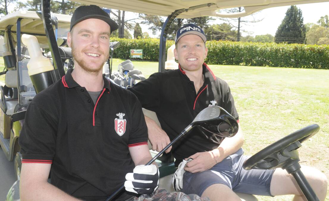 GOLFERS: Wade Grantham and Jake Single were two of the players who took part. 022617clegacy3