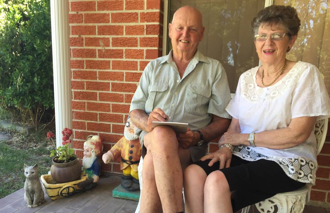 GETTING IT ALL DOWN: John and Rosemary Seaman at home in the Perthville district. Mr Seaman's Rural Notebook column is marking a milestone this week. Photo: MATT WATSON 011617notebook2