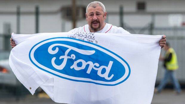 Laid-off Ford worker Nick Doria leaving the Broadmeadows plant at the end of his last shift, he's worked there for 22 years.  Photo: Penny Stephens