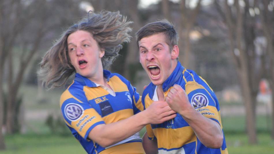OH WHAT A FEELING: Adam Plummer celebrates scoring the winning try in Sunday's Blowes Clothing Cup semi. Photo: NICK McGRATH