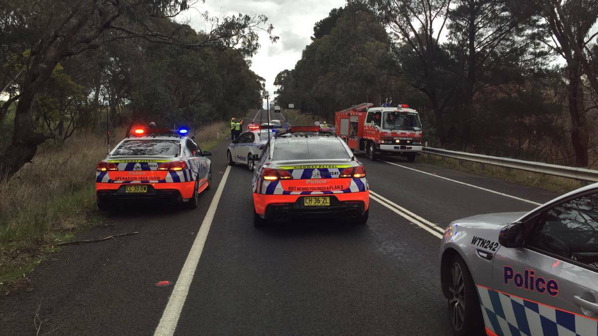 ACCIDENT: Emergency services are on scene at a two car accident on the Mitchell Highway west of Bathurst.