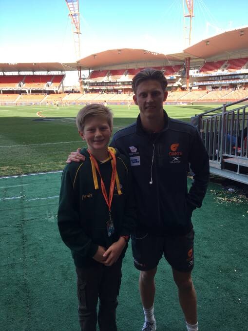 PAIR OF GIANTS: Will Sloan with Lachie Whitfield.