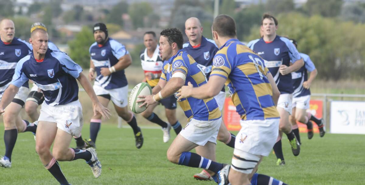 TOUGH DAY: Bathurst's Josh Lee and his fellow NSW Police Country players were unable to match their City rivals. Photo: CHRIS SEABROOK 032517crugby