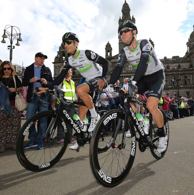 LONG DAY: Mark Renshaw (right) will contest the Milano-San Remo on Saturday for Dimension Data. At a 291 kilometres, it's the longest one-day race. Photo: GETTY IMAGES