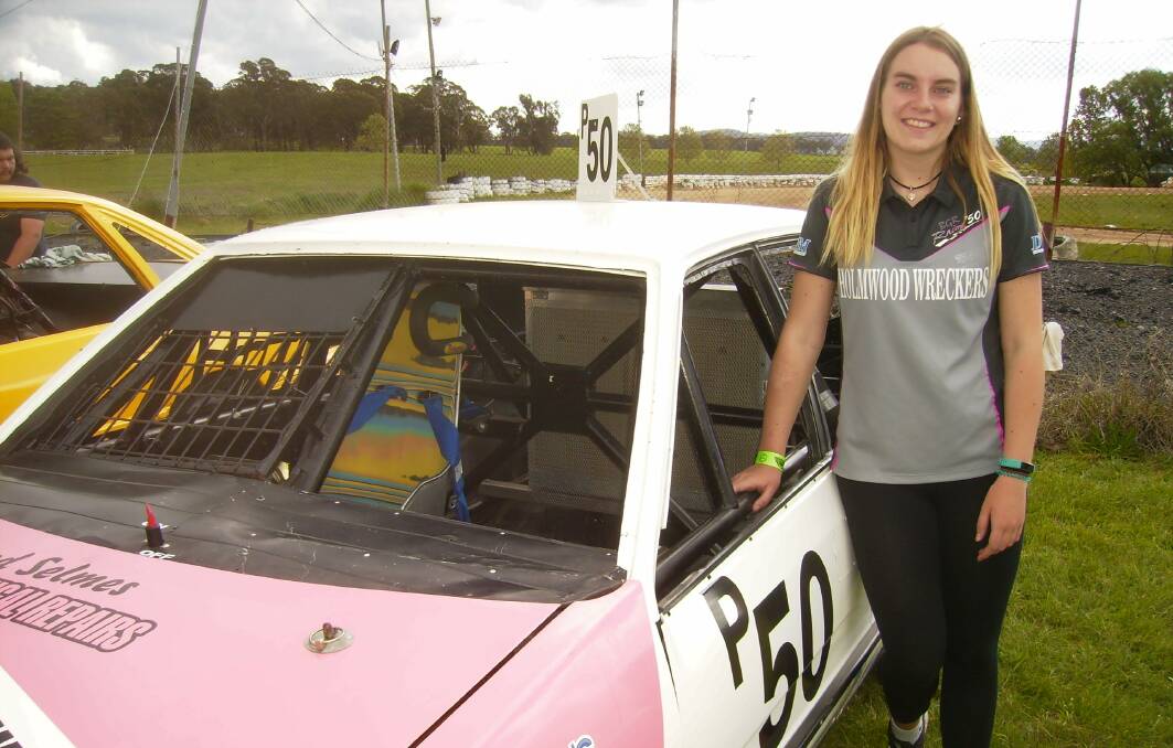 READY TO RACE: Regular Cullen Bullen competitor Bek Giffin suffered a flat tyre whilst in second place in the all star junior class feature at Gilgandra Speedway last Saturday.