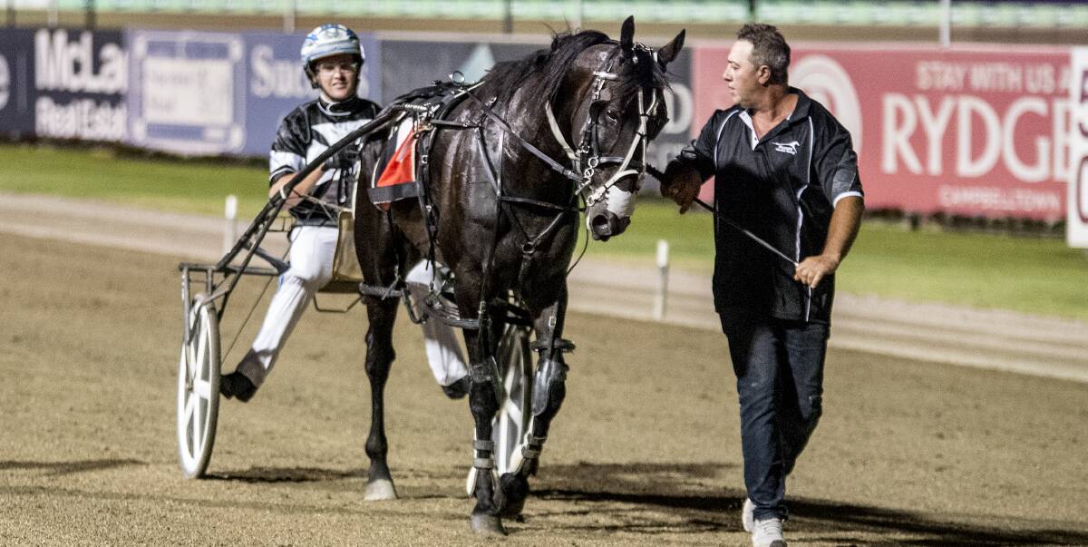 TERRIFIC TARA: Driver Todd McCarthy and trainer Kevin Pizzuto were overjoyed to win the Inter Dominion with Tiger Tara.