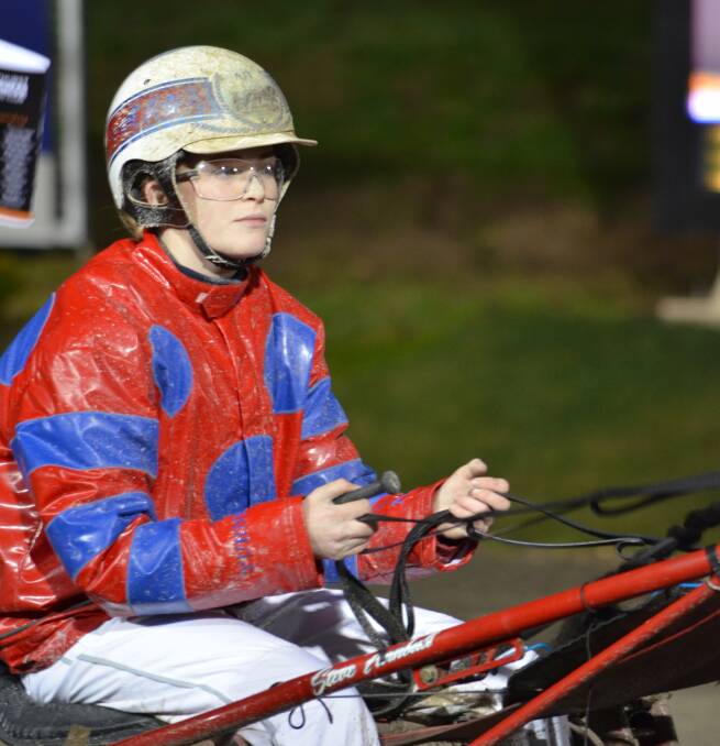 ACCOUNT OPENED: Steph Burley picked up the first win of her driving career at the Bathurst Paceway on Wednesday night. Photo: ANYA WHITELAW 072016ypace1