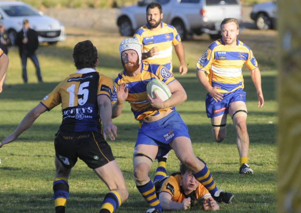 PROBING: Bathurst Bulldogs scrumhalf Josh Oxley and his team-mates will host the Mudgee Wombats at Ashwood Park this Saturday. Photo: CHRIS SEABROOK 062417cbdogs2