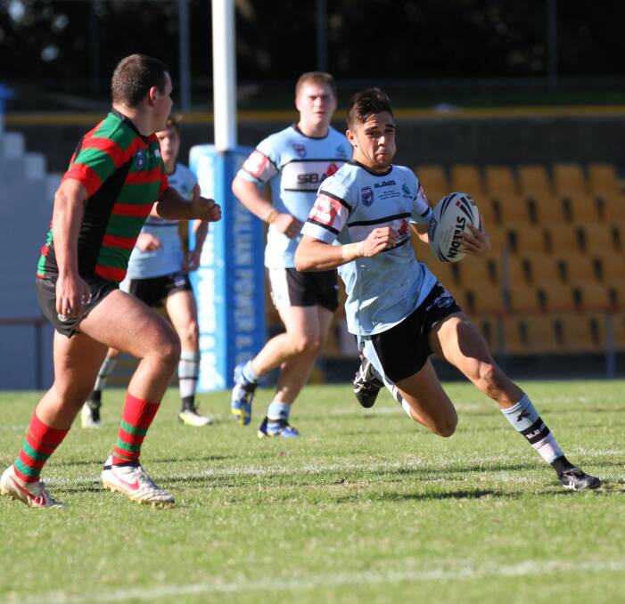 SO CLOSE: William Kennedy, pictured in action for Cronulla last year, had his run with the Sharks in the 2016 Holden Cup come to an end last Saturday. His side lost in the semi-finals to the Roosters.
