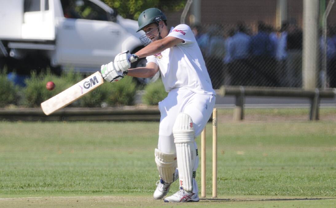 CRUCIAL EFFORT: Jaidyn Hutchings was part of an important rearguard action for  Bathurst City on Saturday after ORC had torn through their middle order. Photo: CHRIS SEABROOK 012117city1
