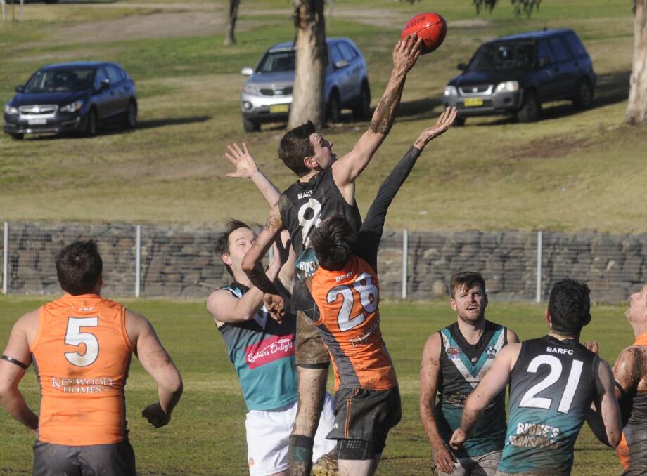 GOOD EFFORT: Casey White, pictured in action against the Giants, impressed in his return game for the Outlaws on Saturday. He booted three majors against Parkes. Photo: CHRIS SEABROOK 062516cafl2