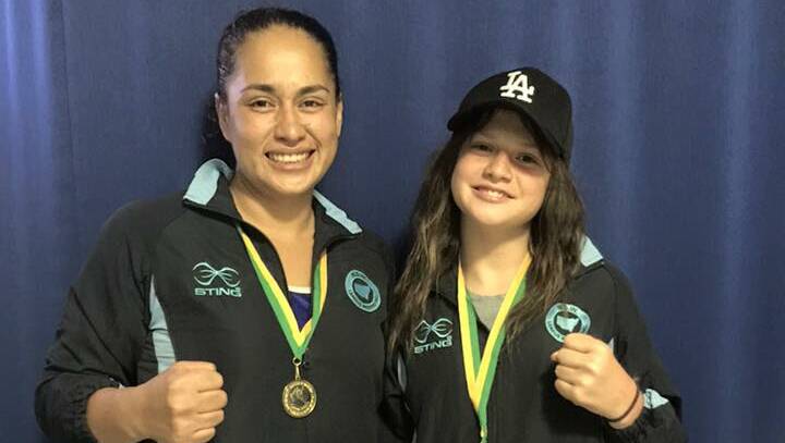 DOUBLE VISION: Anna Evans and her daughter Kate Fallon have both been crowned as national champions. Photo: SNAKEBITE BOXING