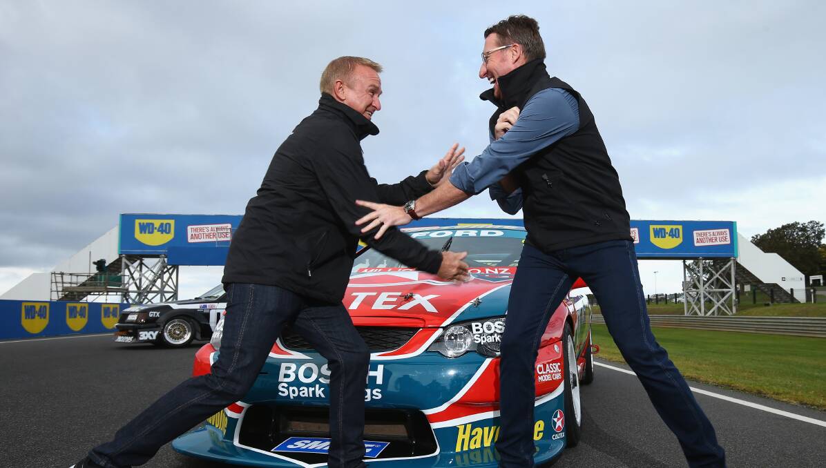 RIVALS UNITE: Russell Ingall (left) and Mark Skaife will share the same seat at next year's Bathurst 12 Hour. Photo: GETTY IMAGES