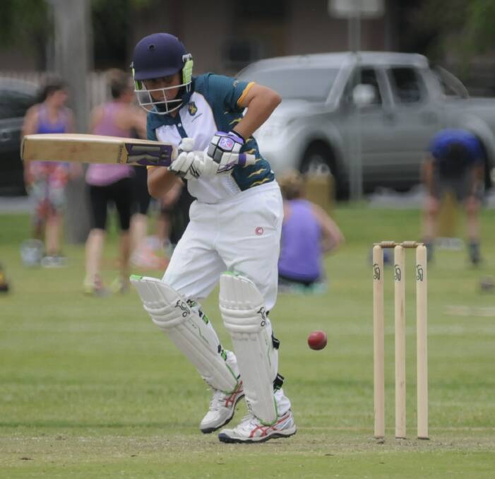 MIGHTY EFFORT: Cooper Brien made 57 opening the batting for the Bathurst under 14s on Sunday. His efforts set up a win against Blue Mountains. Photo: CHRIS SEABROOK 103016cu14s2