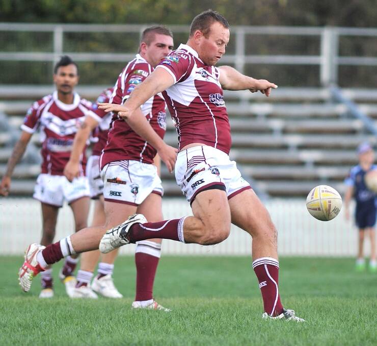 PUT THE BOOT IN: Josh Rainbow looms as a key figure as the Bears travel to Mudgee on Sunday. Photo: STEVE GOSCH 0501sgleague5