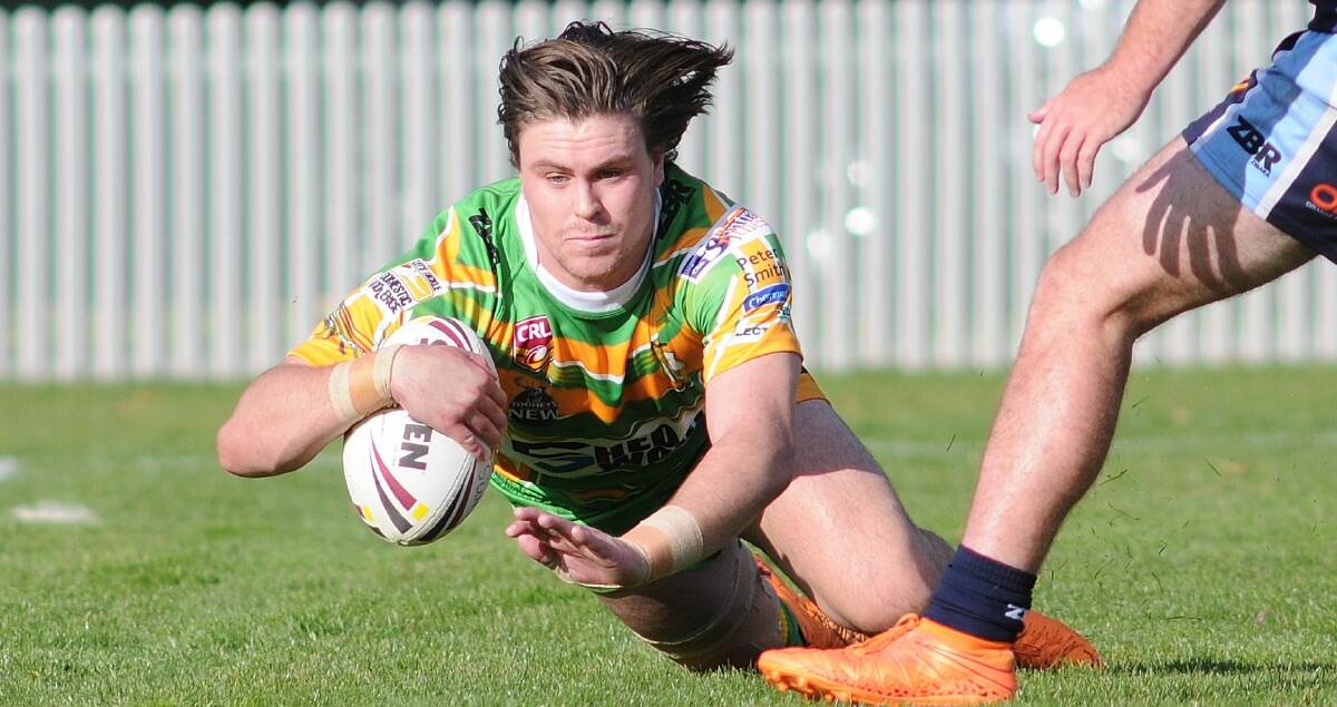 TRY-ING TIME: Robbie Mortimer is likely to miss the rest of the 2016 season with a knee injury. Photo: STEVE GOSCH 0522sgleague20