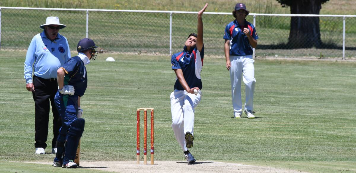CHARGING IN: Western's Tanvir Singh opened the bowling for his side during its round one victory over Riverina at the Scot's School, Bathurst. Photo: CHRIS SEABROOK