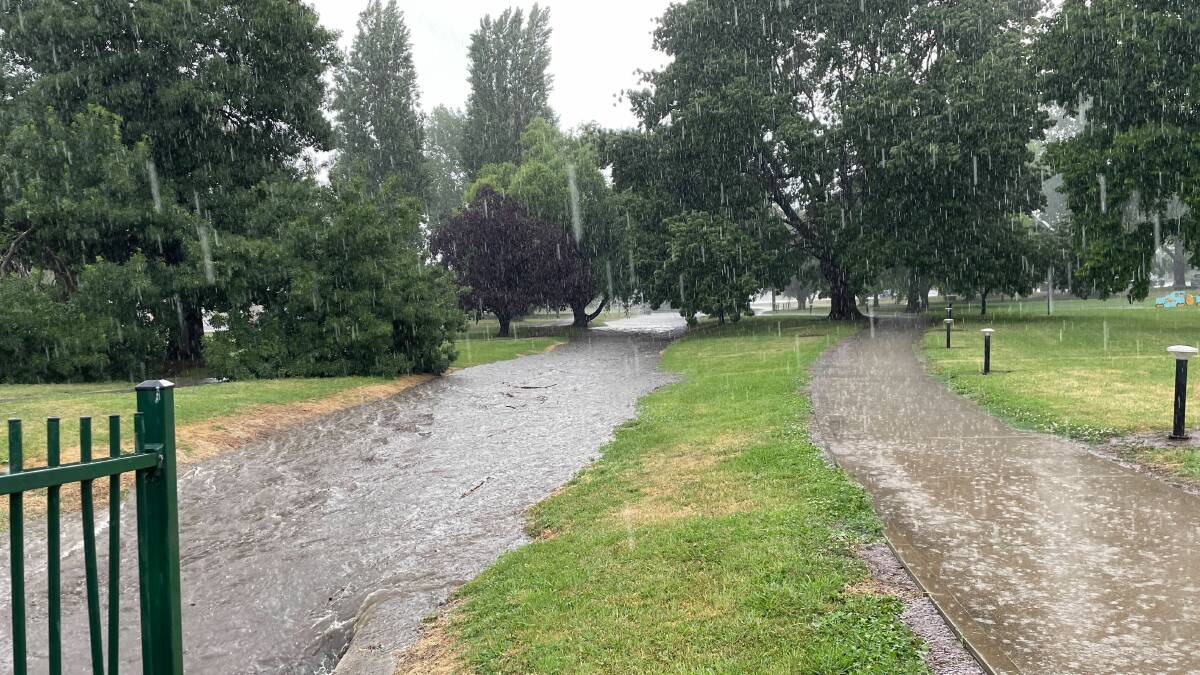 Flash flooding at Matthews Park Picture by Nick McGrath