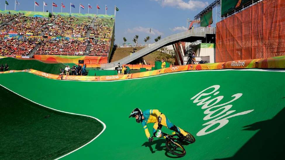 Bodi Turner of Australia competes in the Cycling - BMX Men's Seeding Run on day 12 of the Rio 2016 Olympic Games at The Olympic BMX Centre on August 17, 2016 in Rio de Janeiro, Brazil. Photo: Jamie Squire/Getty Images