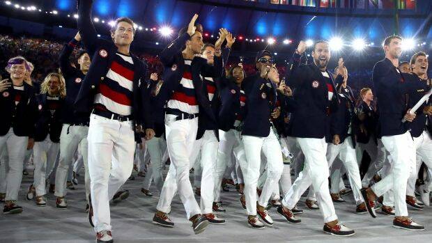 Members of the United States team take part in the Opening Ceremony of the Rio 2016 Olympic Games at Maracana Stadium on August 5, 2016 in Rio de Janeiro, Brazil. Photo: Getty