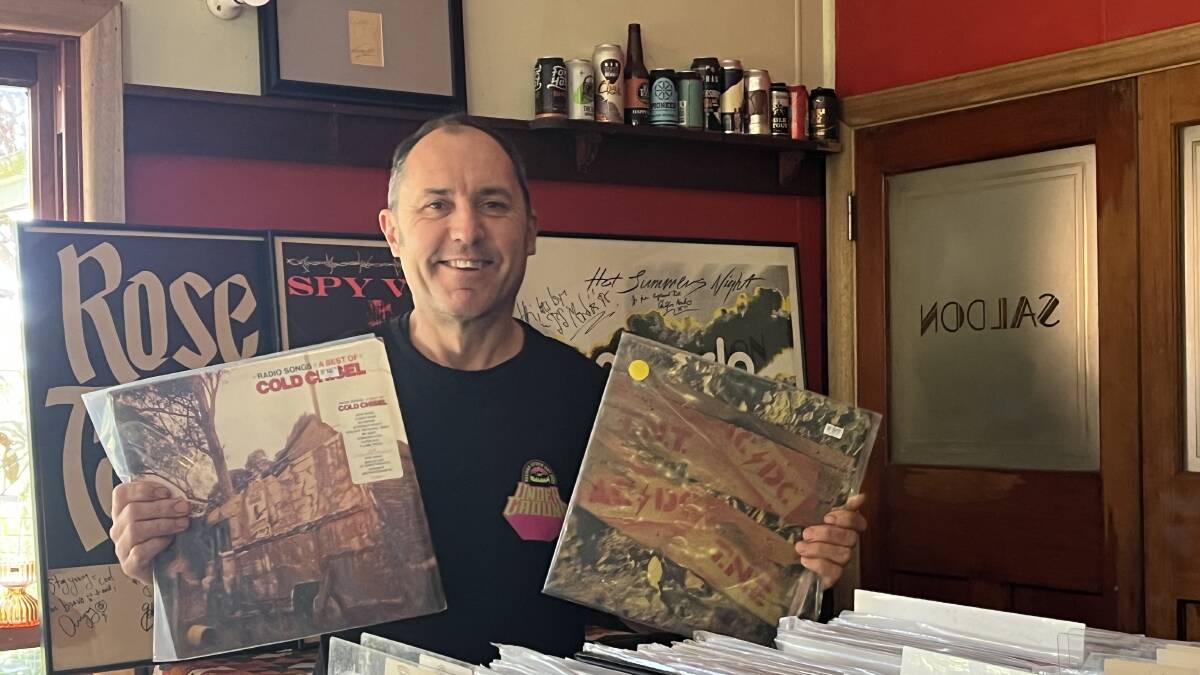 Jon Ordon with some of his large selection of records. Picture supplied