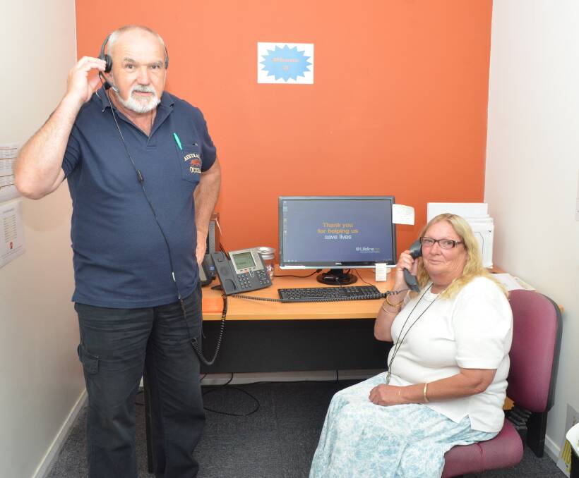 HERE TO HELP: Lifeline volunteer crisis supporters Michael Doherty and Cherylee Murray have contributed to the success. Photo: EMILY BENNETT 0127eblifeline