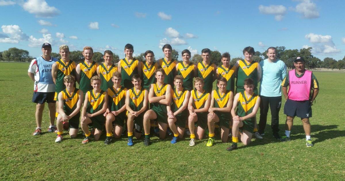 RAMPANT: Central West's successful under 17s, the side claimed a massive victory over traditional rivals Northern Riverina. Photo: CONTRIBUTED
