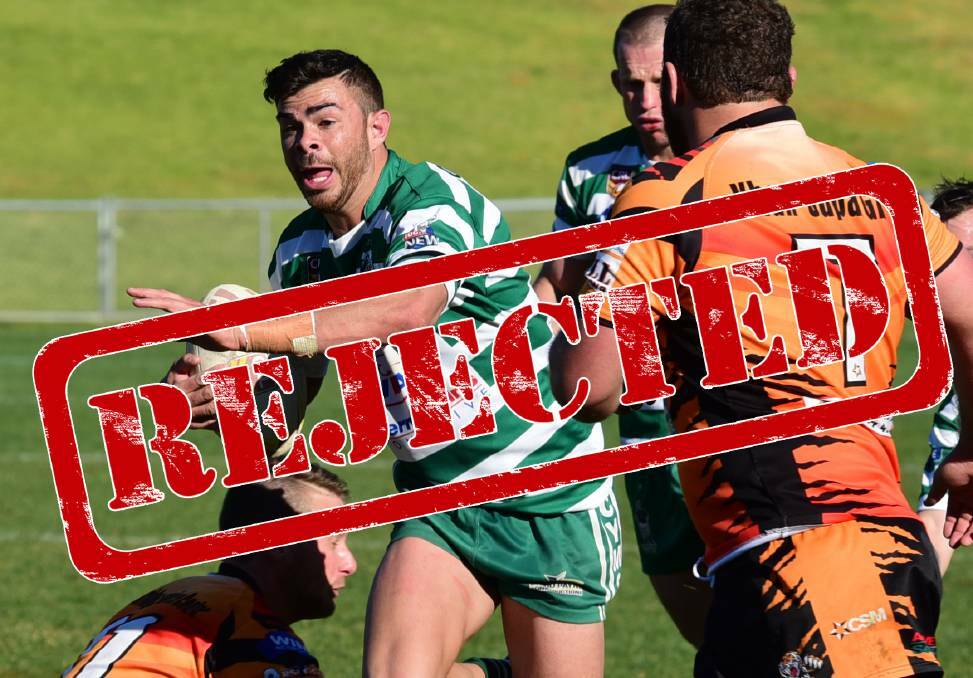 NO DEAL: Colby Pellow and his Dubbo CYMS teammates won't be playing in Group 10 next year, after their bid was vetoed by the clubs. Photo digitally altered.