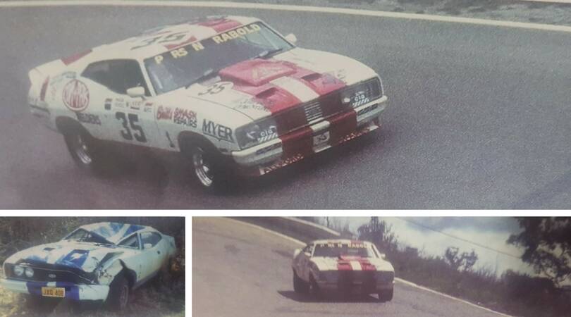 THE ORIGINAL: The Parsons-Rabold machine in '79, as it was before the rebuild (bottom left) and then on the track. Photos: CONTRIBUTED