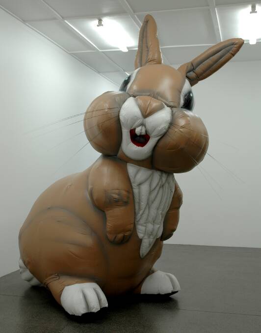 SOFT CORE: Cosmo McMurtry, a giant inflatable bunny, is the super star of soft sculpture.
