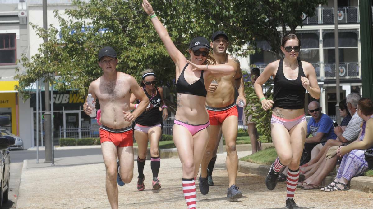 Participants in Bathurst's first Cupid's Undie Run this year.