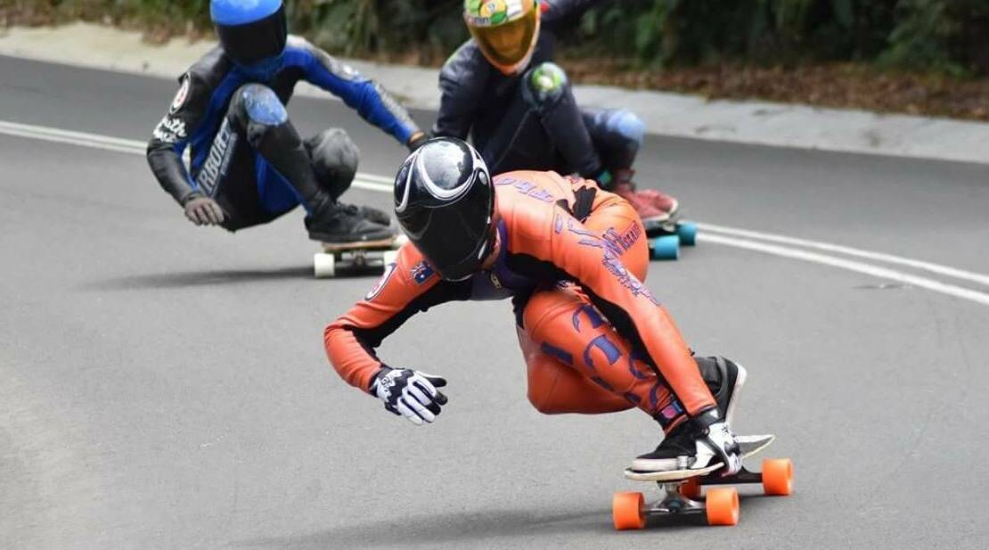 NEED FOR SPEED: Bathurst's Mitch Thompson competing on the International Downhill Federation's world tour. Photo: CONTRIBUTED