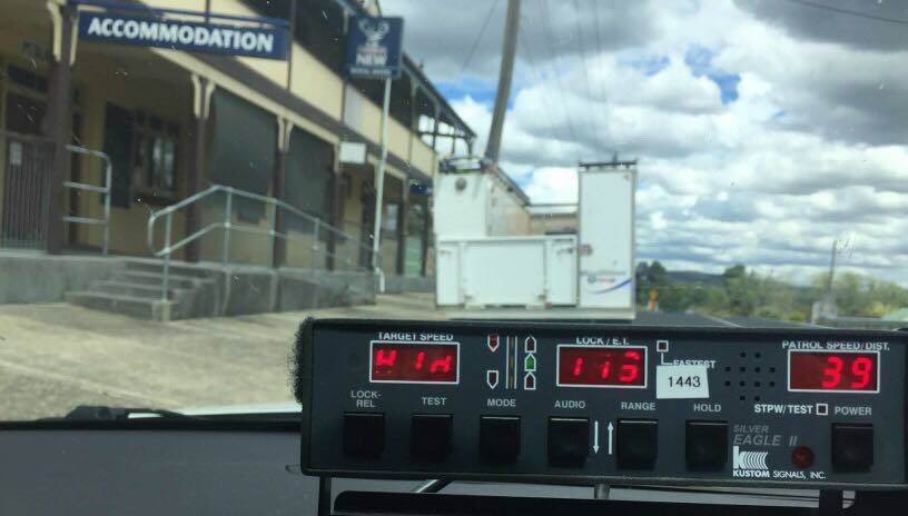 RADAR: The driver was clocked at 113km/h in a residential zone at Cullen Bullen.