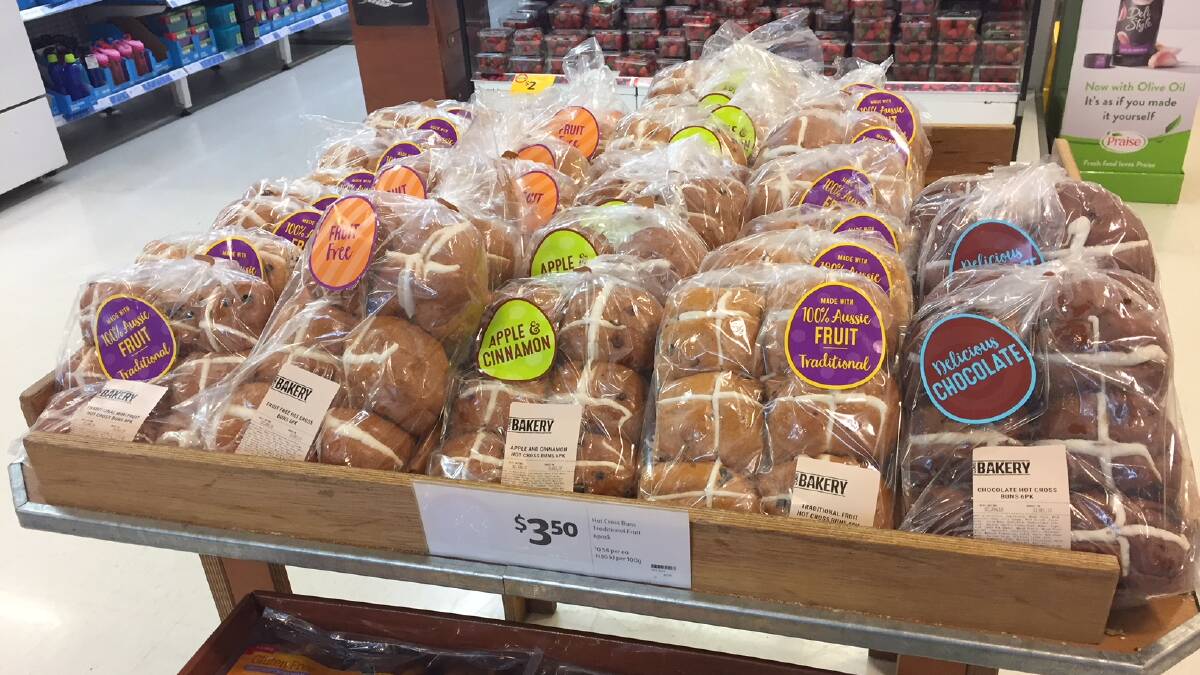 TIME FLIES: Hot cross buns for sale on January 1 in a Bathurst supermarket.