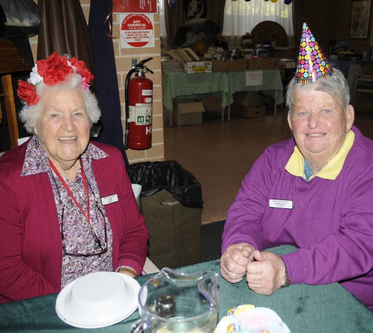 GOOD FUN: Joan Connell with Margaret Banning at the Seymour Centre's 36th birthday party. 081716cseymr1