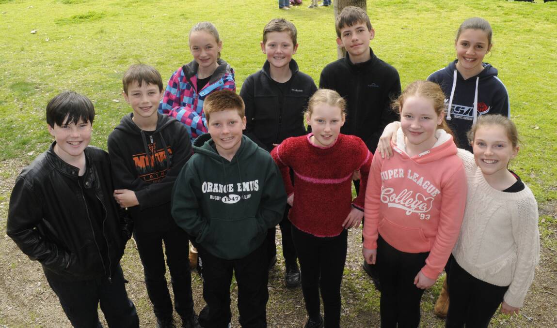 THINK ABOUT IT: Orange Public School students (back) Evie Hall, Luke Tuckwell, Jeremy Milne, Gabby Shilling, (front) Lachlan Jeffery, Lucian Jordan-Smith, Will Pearce, Abigail Chapman, Indigo O'Donnell and Saskia Presslaber at Tournament of Minds. 082816ctom3