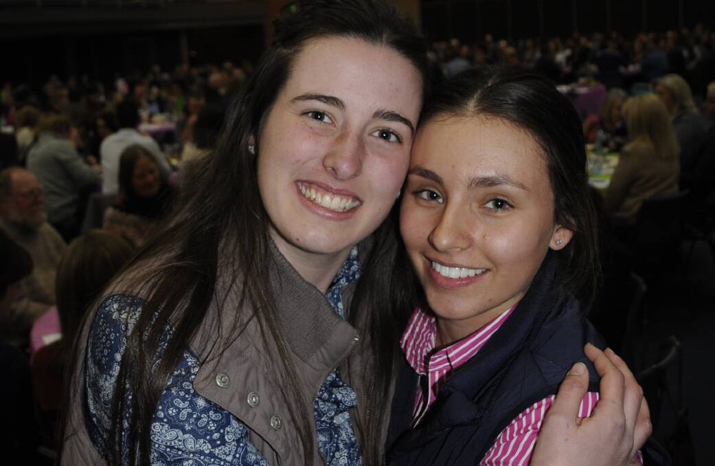 BEST FRIENDS: Hayley Porter with Amy Iacono on Saturday night. Photo: CHRIS SESABROOK 082716hayley13
