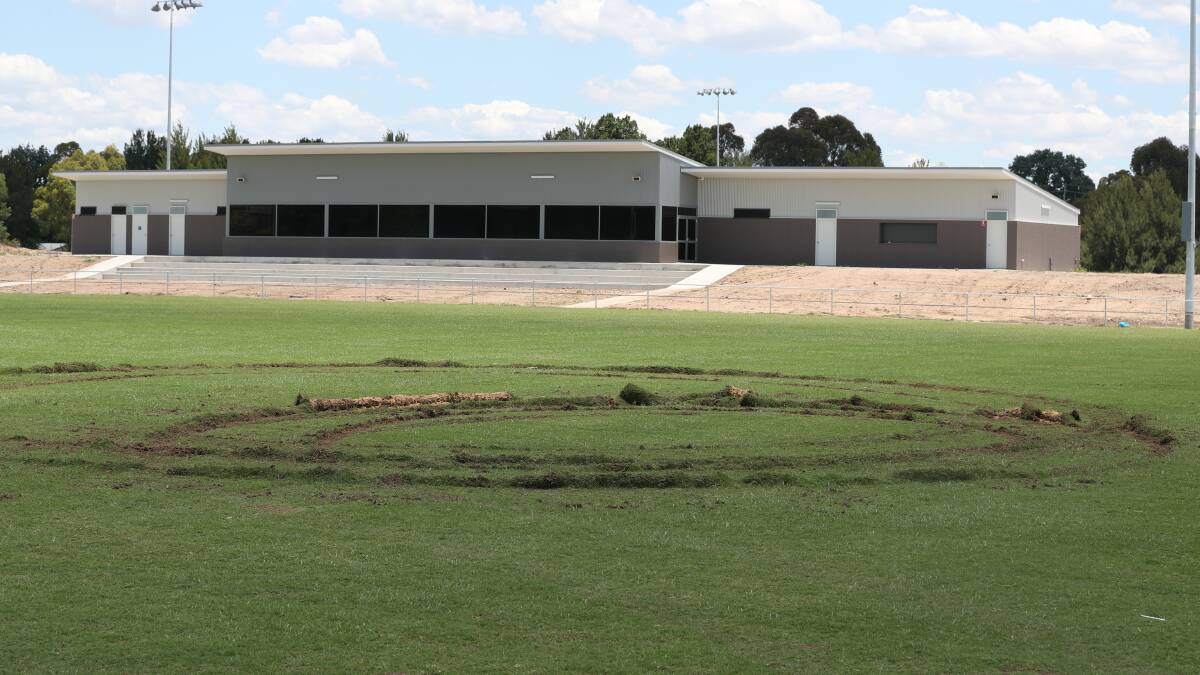 Hoons’ circle work badly damages surface of St Pat’s new footy field