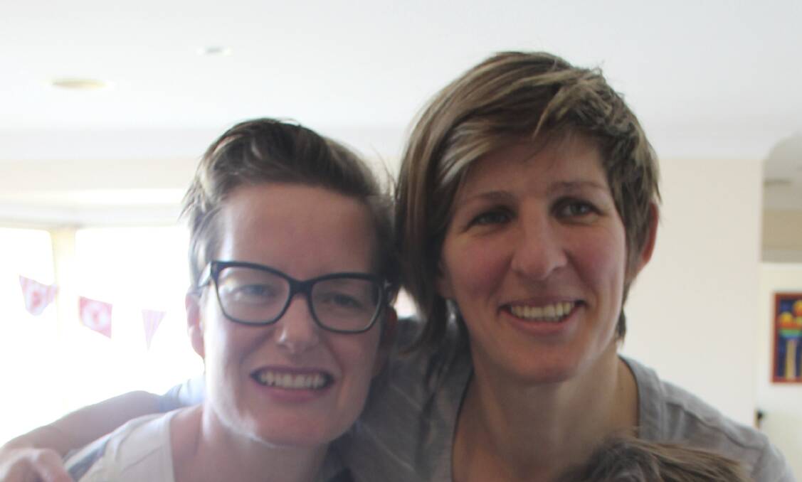 FIGHT FOR EQUALITY: Bathurst couple Dr Alison Gerard and Sophie Meredith fear a plebiscite on same-sex marriage would give a voice to prejudice.