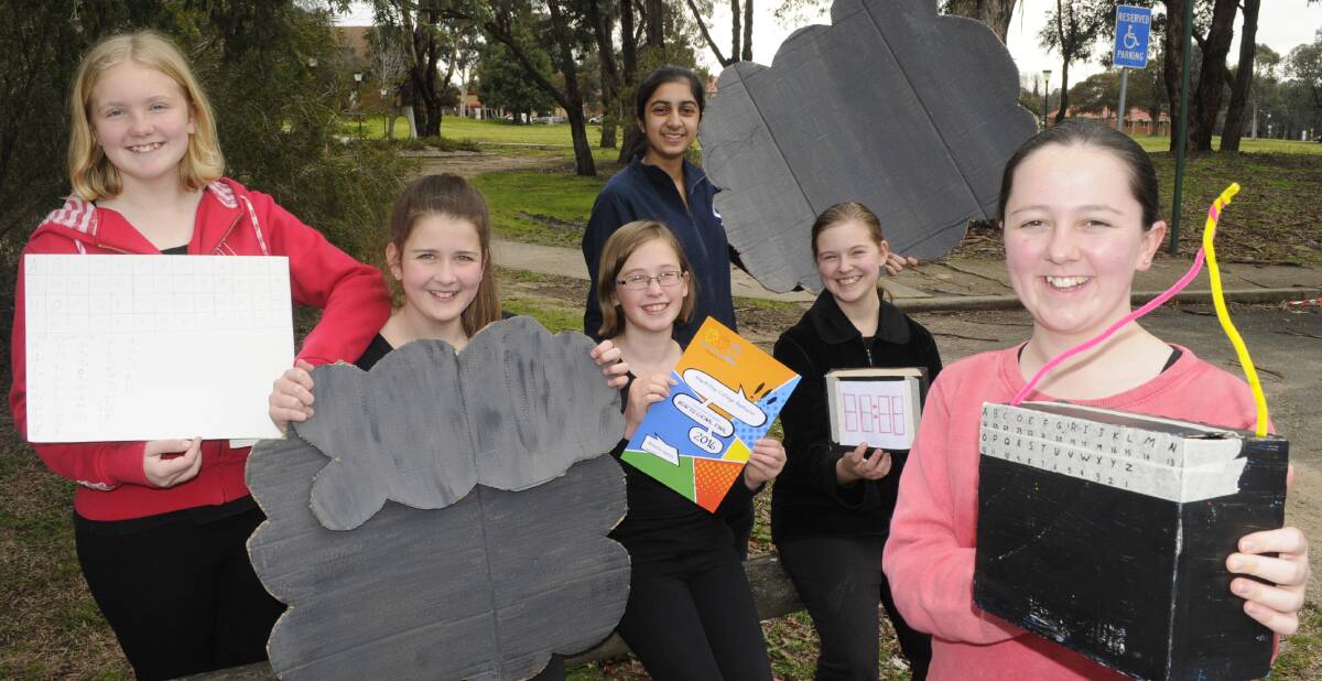 FUN: Prue Burge (front) with (from left) Molly Madden, Isabella Patterson, Erutan O'Shannessy, Radhika Singh and Ruby Hobba. Photos: CHRIS SEABROOK 082816ctom1