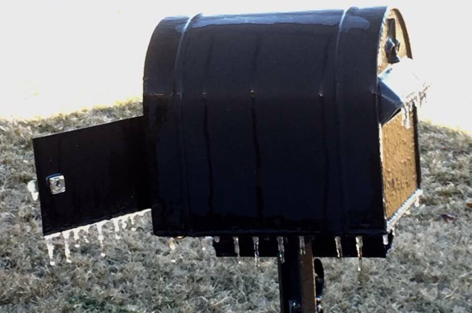 SPECIAL DELIVERY: Reader Renee Theobald snapped this frozen image of her mailbox on Saturday morning.